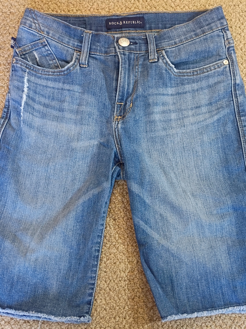 Rock & Republic Women's Blue Denim Bermuda Shorts